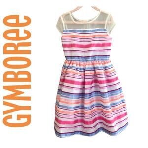 Gymboree Multi Organza Organdy Striped Dress sz 6